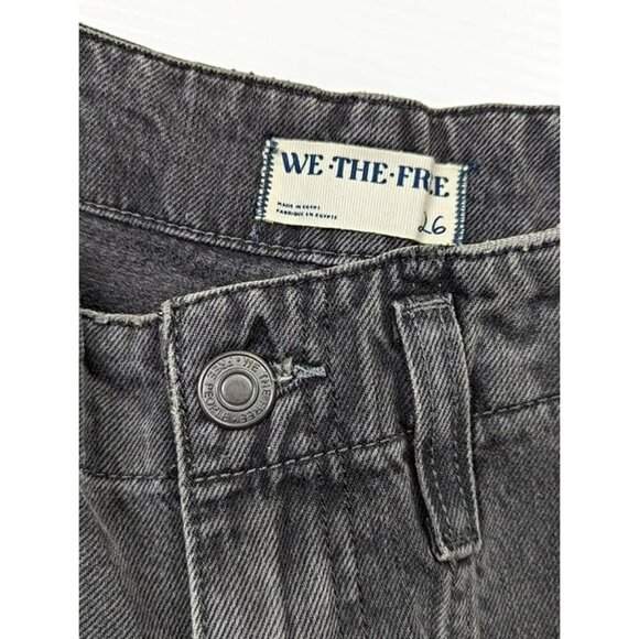 Free People Major Leagues Mid Rise Cuffed Black Jeans Size 26 (MSRP $128) - Picture 6 of 9